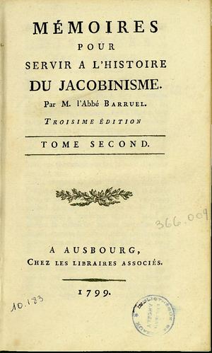 Barruel Mémoires Histoire Jacobinisme 2