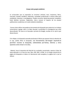 Ensayo Sobre Google Académico