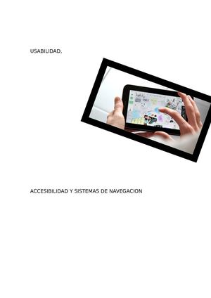 USABILIDAD, ACCESIBILIDAD Y SISTEMAS DE NAVEGACION