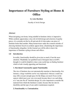 Importance Of Furniture Styling At Home & Office