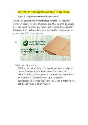 Artefactos Tecnologicos Creados En Colombia