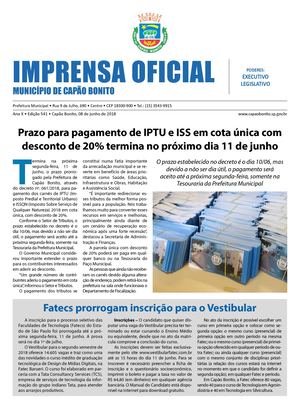Imprensa Oficial Edição 541