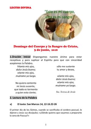 Domingo de Corpus Christi - 2018