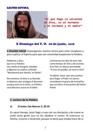 Domingo 10º del T. O. 10 de Junio, 2018