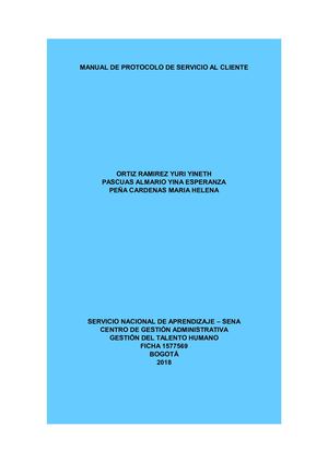 Manual De Protocolo De Servicio Al Cliente