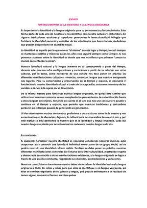 Ensayo Quechua