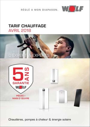 Tarif Chauffage WOLF 2018- Avril 2018