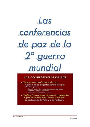 Las Conferencias De Paz De La 2º Guerra Mundial