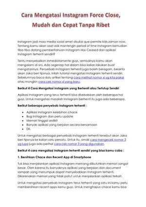Cara Mengatasi Instagram Force Close