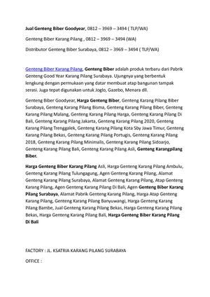 Jual Genteng Biber Goodyear, 0812 – 3969 – 3494 ( TLP/WA)