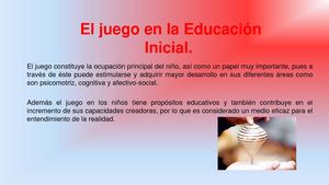 El Juego En La Educación