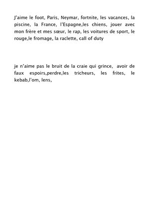 J'aime, Je N'aime Pas Evan