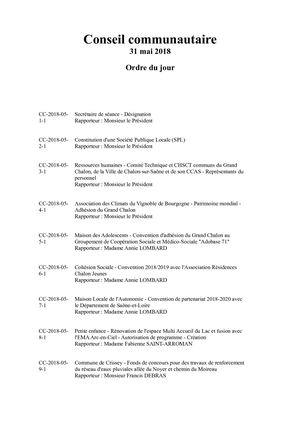 deliberations 31 mai