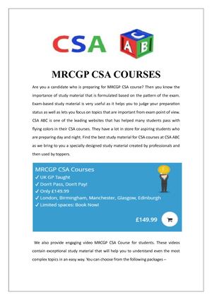 Mrcgp Csa Courses