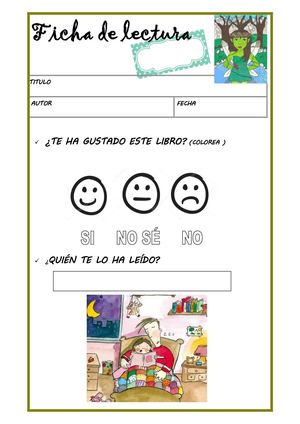Ficha De Lectura Para Infantil Modelo A