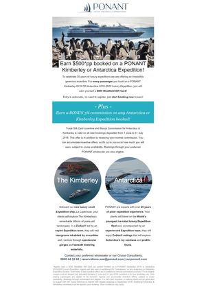 Ponant Kimberley & Antarctica Trade Incentive Flyer B2B NZ