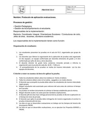 Protocolo Aplicacion De Evaluaciones 1