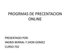 Progrmas De Precentacion Online
