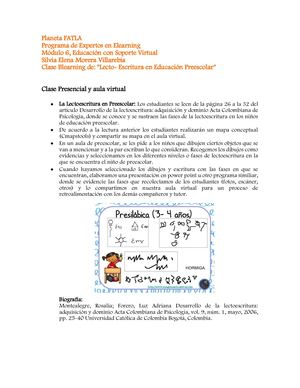 Lectura En Educacion Preescolar