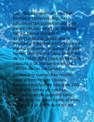 Las Células Vienen En Muchas Formas Y Tamaños