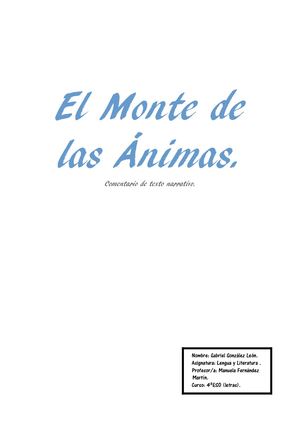 Comentario De Texto Narrativo Monte Animas