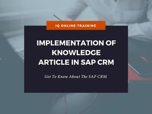 Implementation of Knowledge Article in SAP CRM