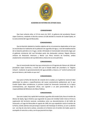 Acuerdo De Ciudad Ojeda