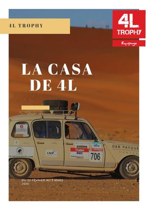 Dossier de sponsoring La Casa De 4L