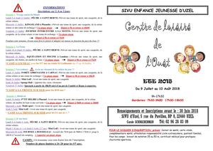 Programme Familles éTé 2018