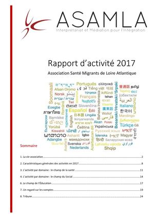 Rapport d'activité 2017 de l'Asamla