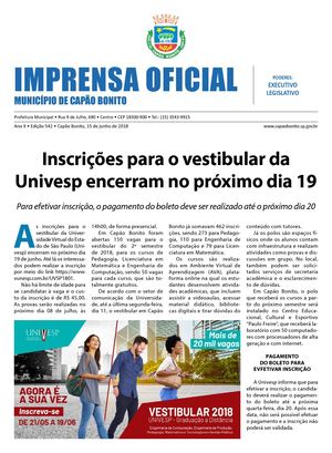 Imprensa Oficial Edição 542