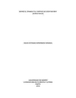 Entre El Crimen Y El Castigo De Dostoievsky