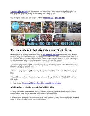 Thu Mua Giay Phe Lieu