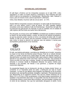 Historia Del Café Peruano