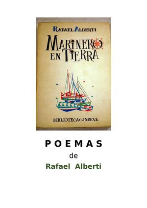 MARINERO en TIERRA. Poesía. Alberti...
