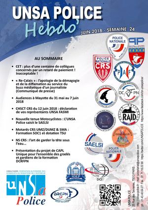 UNSA Police Hebdo' 2018 semaine 24