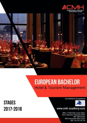 Stages 2017 2018 European Bachelor