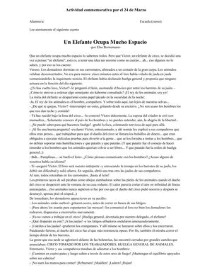 Un Elefante Ocupa Mucho Espacio