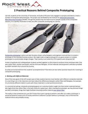 2 Practical Reasons Behind Composite Prototyping