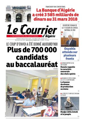 Le Courrier D'Algérie Du Mercredi 20 Juin 2018