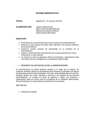 Informe Administrativo