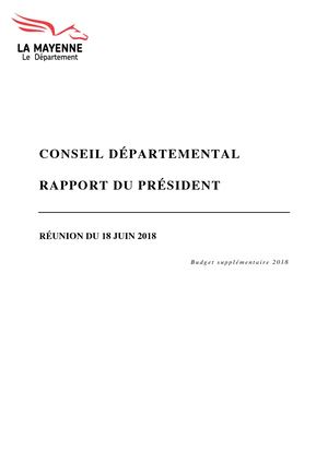 Réunion du 18/06/2018 Rapports