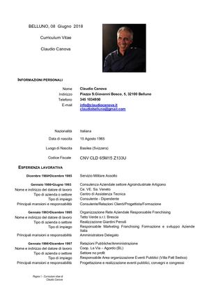 Curriculum Claudio Canova