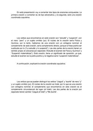 Oraciones a Analizar