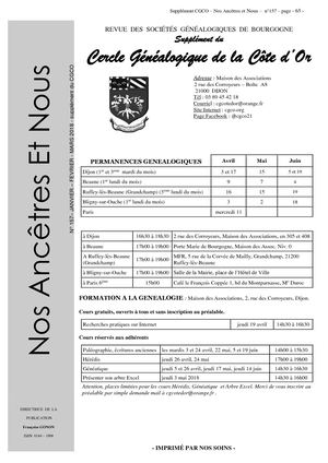CGCO - Encart 157 Jan Fev Mars 2018