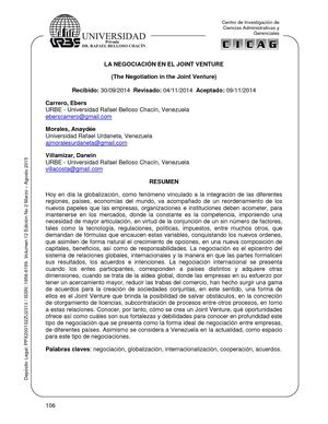 LA NEGOCIACIÓN EN EL JOINT VENTURE