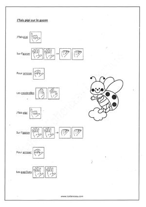Jeu de doigts : J'fais Pipi Sur Le Gazon Lsb