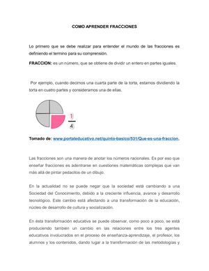 Como Aprender Fracciones