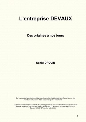 Entreprise Devaux le livre