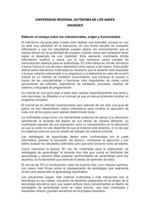 Ensayo De Video Tutoriales